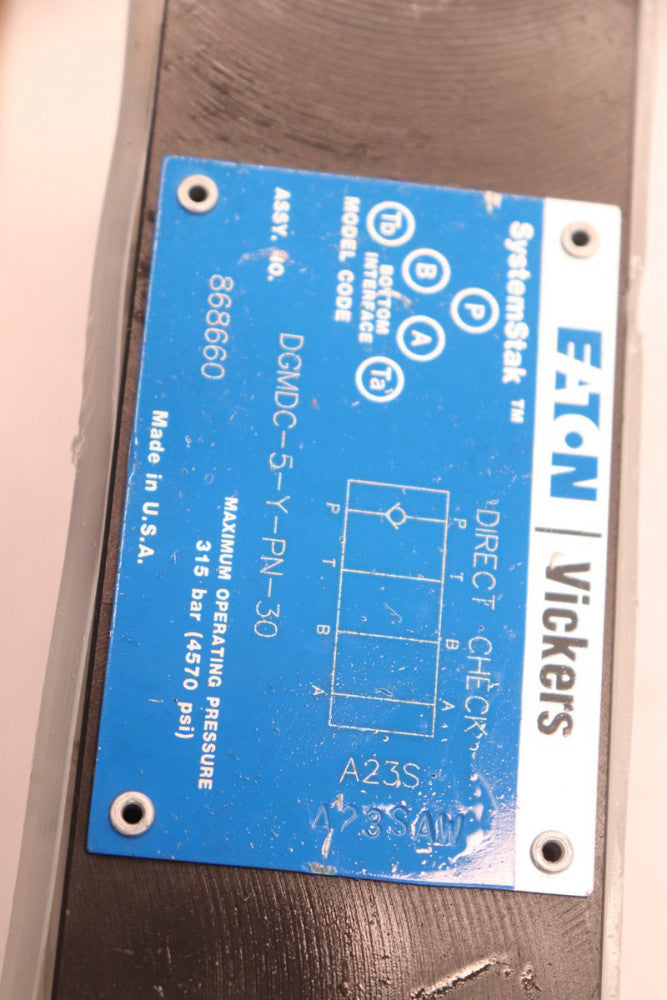 Eaton Vickers SystemStak Bottom Interface Check Valve DGMDC-5-Y-PN-30