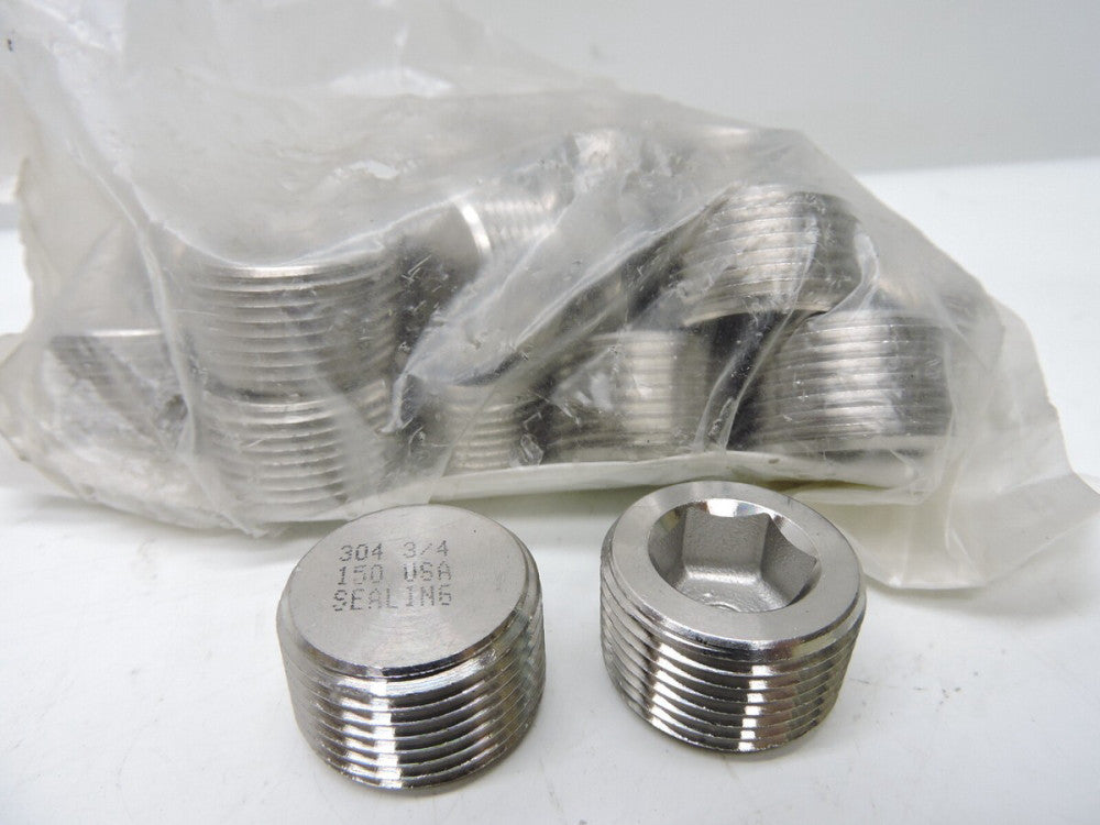 (28) Hex Socket Plug 304 Stainless Steel, 3/4 in Fitting Size Male NPT Class 150