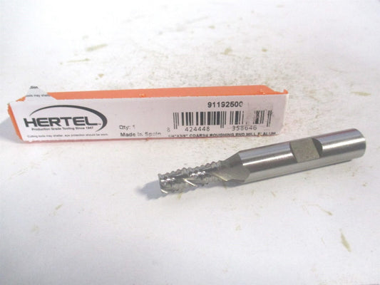 (91192500) 1/4" x 3/8" Cobalt 3 Flute Roughing Square End Mill 