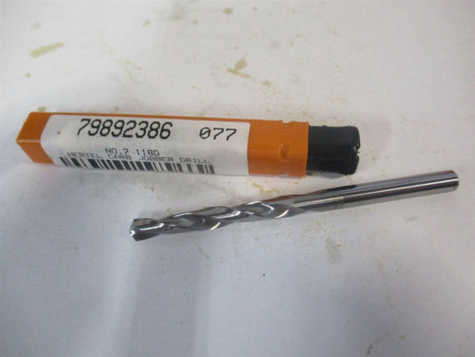 (79892386) #7 1-3/4" x 3" OAL 118° 2-Flutes Straight Solid Carbide Jobber Drill 