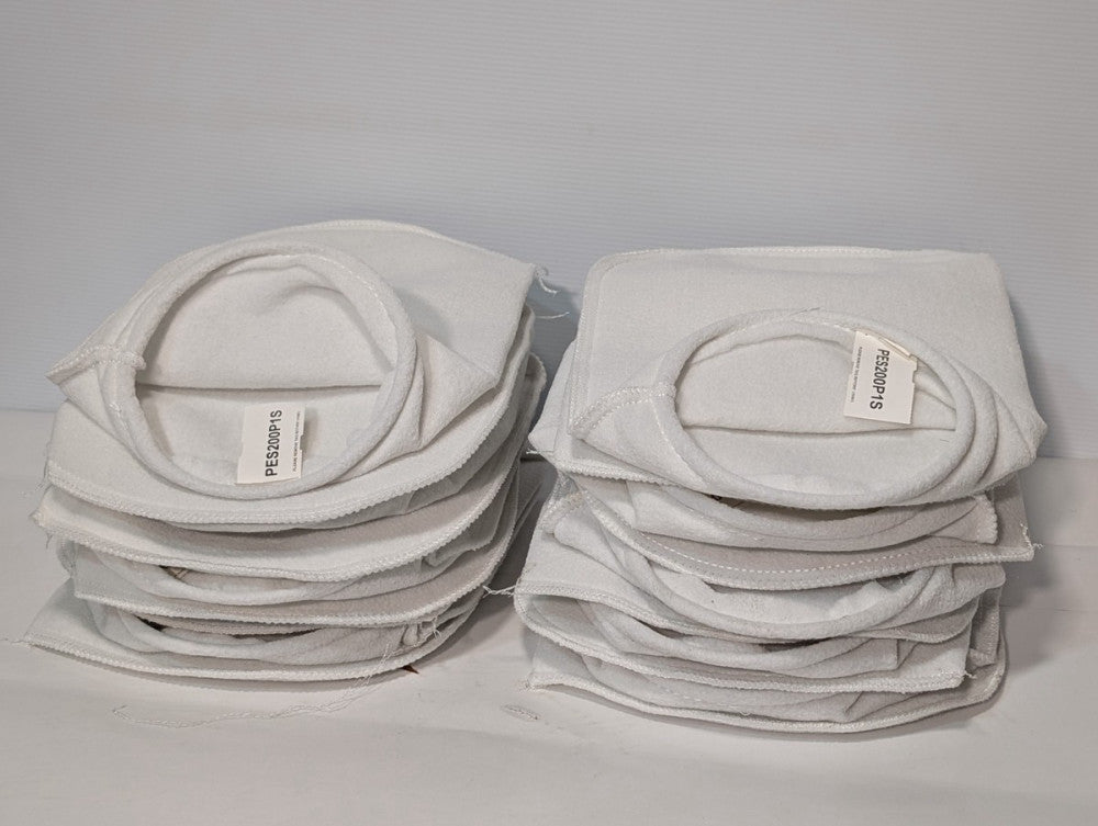 Lot of 50: PES200P1S Filter Bags, White, Industrial Filtration