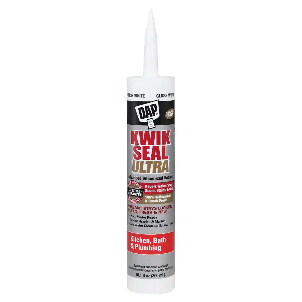 NEW 10.1 oz White Kitchen and Bath Caulk with Advanced Siliconized Seal Formula