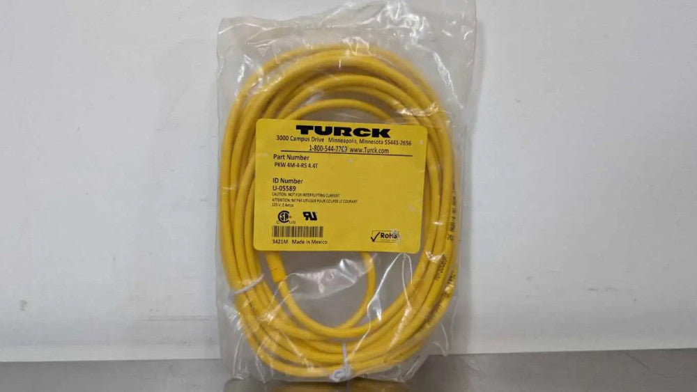 Turck PKW 4M-4-RS 4.4T Double Ended Cordset U-05589 Right Female M8 to Straight