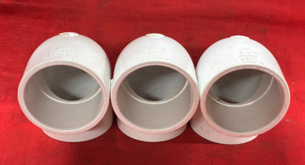 UNBRANDED 406-015 1-1/2" 90° ELBOW PIPE FITTINGS PVC-I SCH40 D-2466 (LOT OF 3)