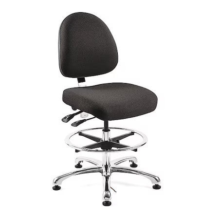 Bevco 9551M-E-Ebf Fabric Task Chair, 21-1/2" To 31-1/2", Black