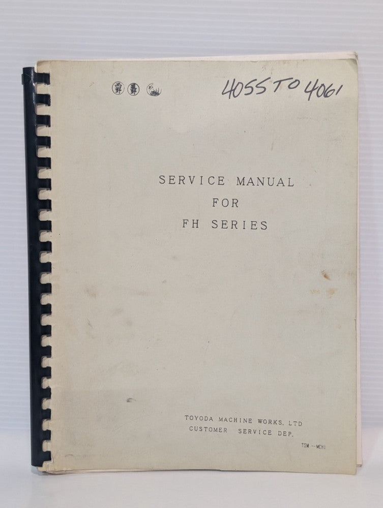 Toyoda Machine Works FH Series Service Manual, spiral bound spine, as shown