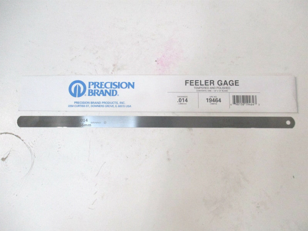 Precision Brand (19465) 0.014 x 1/2 x 12" High Carbon Steel Parallel Feeler Gage