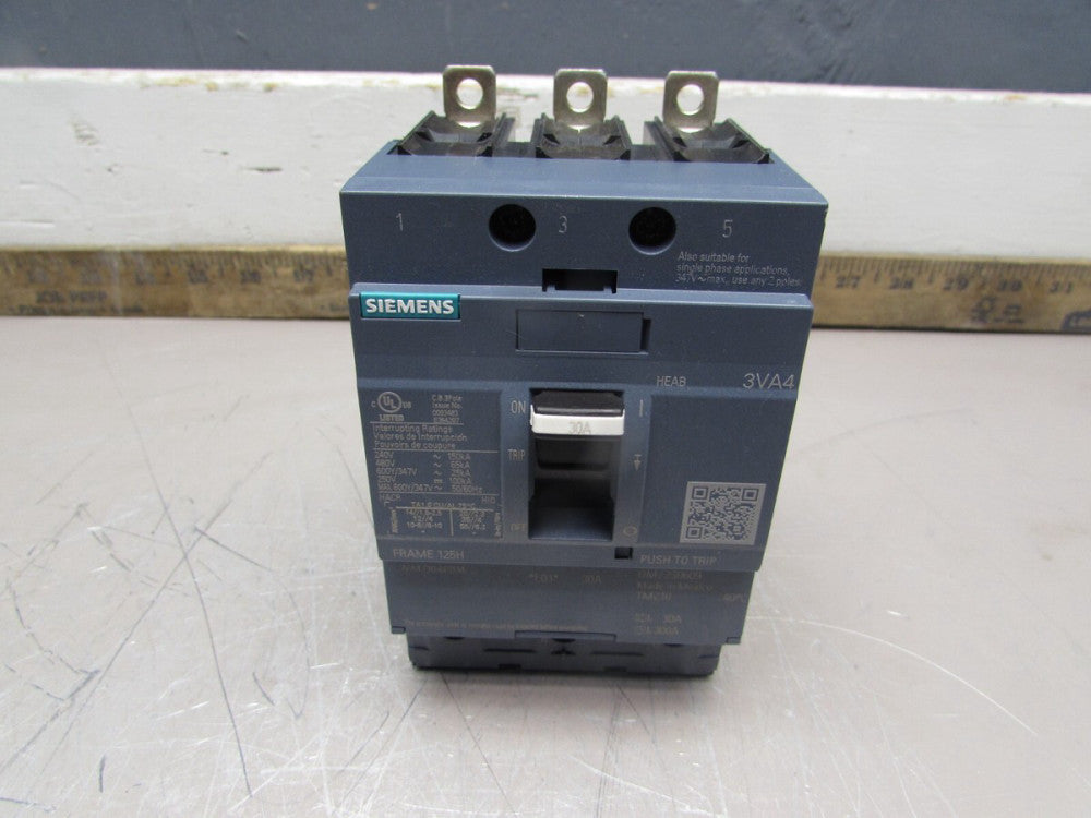 SIEMENS 3VA4130-6ED34-0AA0 , CIRCUIT BREAKER,  3P/30A /480V/65kA   MAKE OFFER!