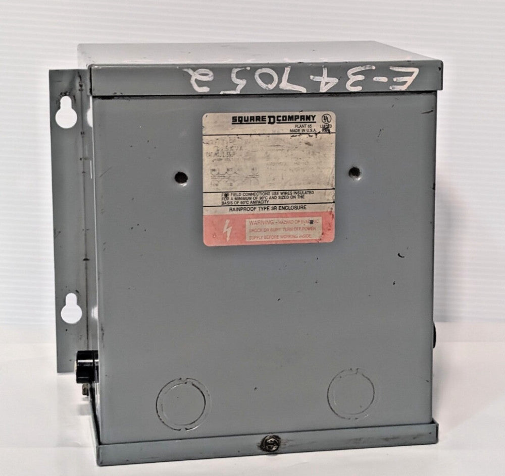 SQUARE D 2S1F2 kVA Type 3R Rainproof Electrical Enclosure 7"x8"x6", as shown