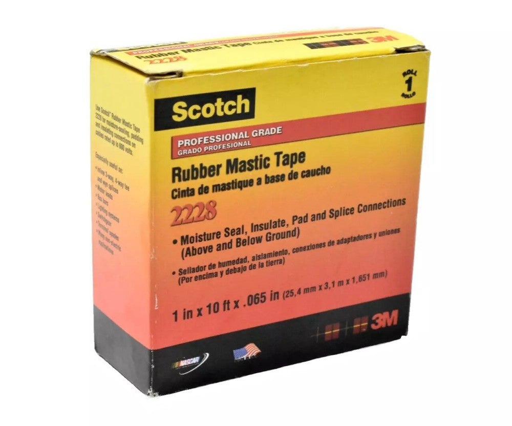 3M Scotch 2228 Professional Grade Moisture Sealing Rubber Mastic Tape 1" x 10 ft