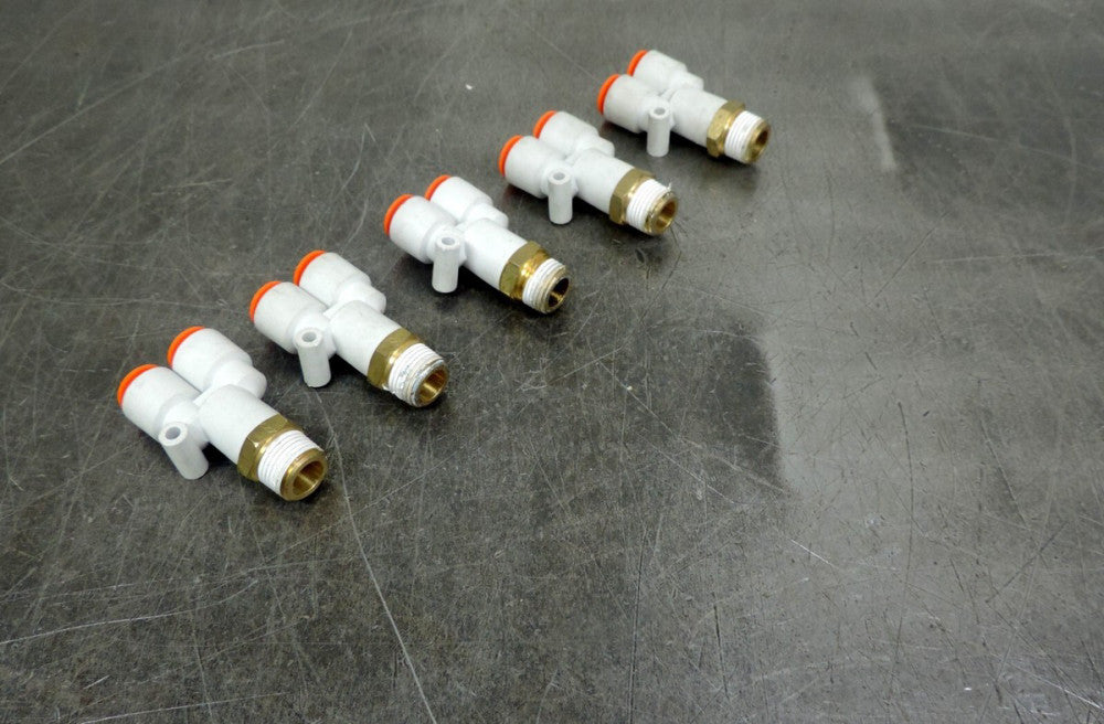 SMC 3/8" NPT X 3/8" Push to Connect Tube Wye Union Y Fitting Lot of (5) Five