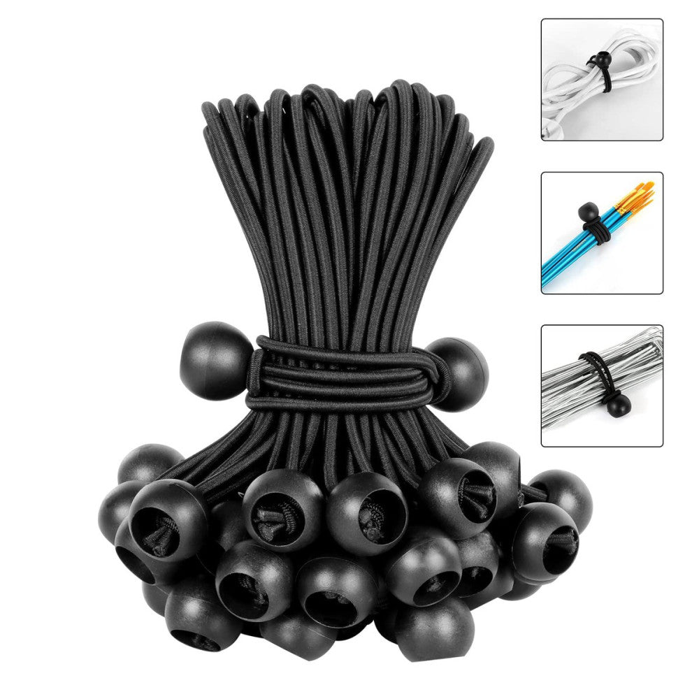 8 Inch Tarp Bungee Balls Ties,50 PCS Ball Bungee Cords Heavy Duty Canopy Tie ...