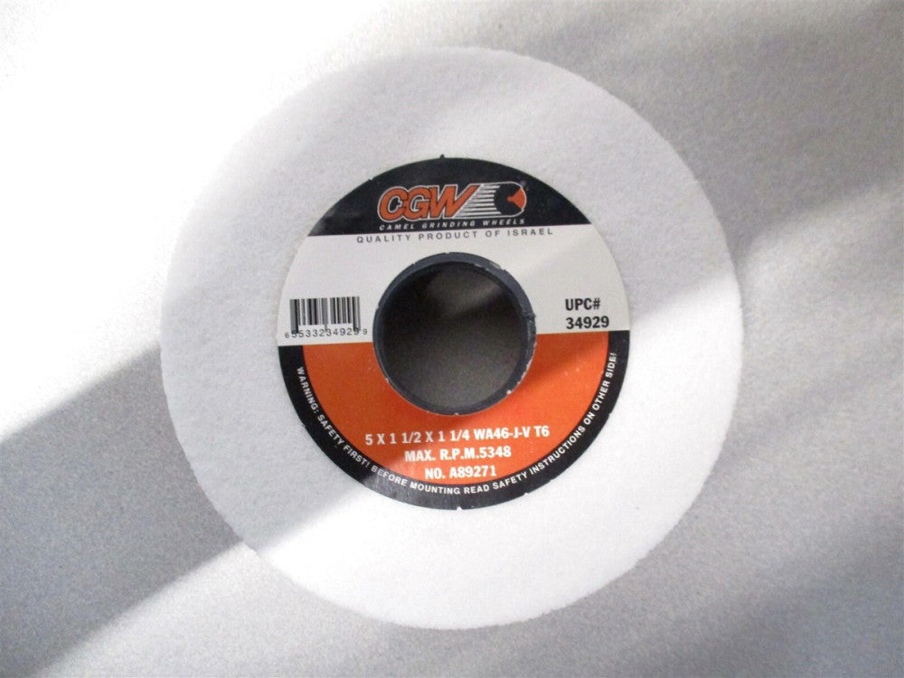 CGW (34929) 5 x 1-1/2 x 1-1/4 46 Grit 5348 RPM Aluminum Oxide Grinding Wheel