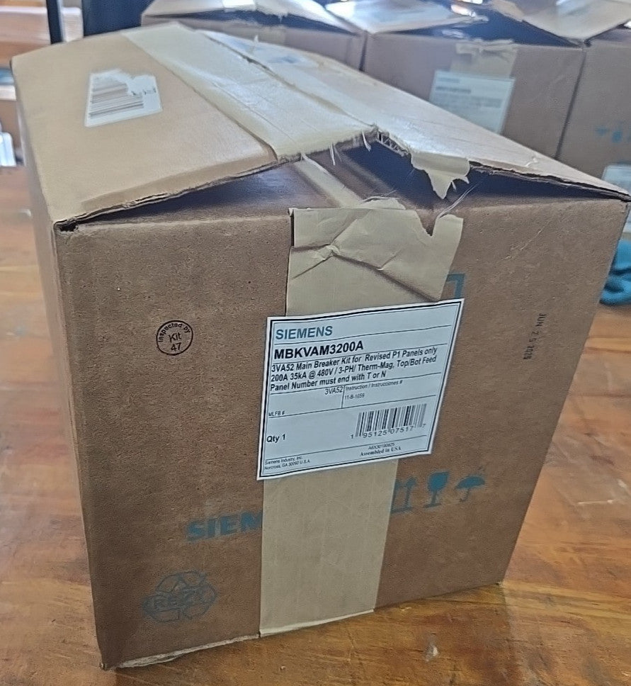 SIEMENS MBKVAM3200A Main Breaker Kit / P1 Panels / 3 ph 480V 200A 35kA / 3VA52