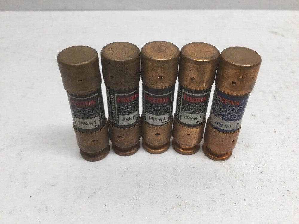Cooper Bussmann FRN-R 1 FUSETRON Dual Element Time Delay Fuses (Lot of 5)