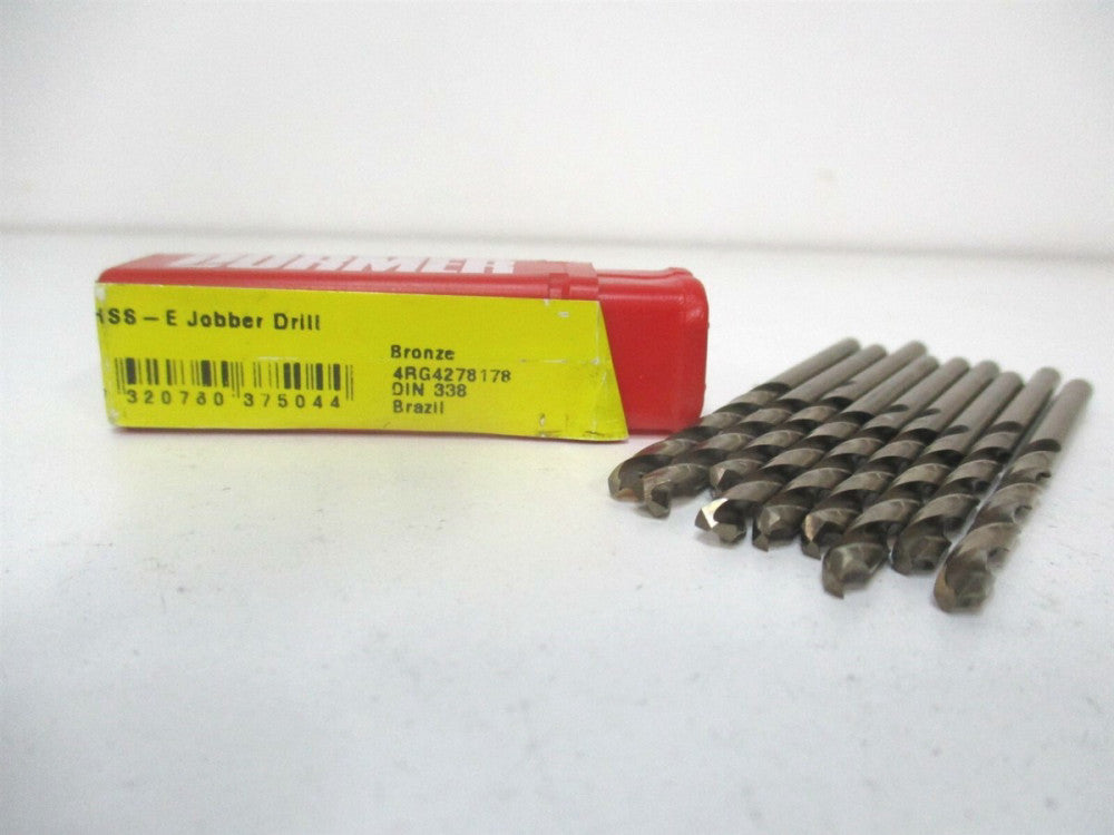 Dormer (0375044) 3.7mm x 70mm OAL 135° Cobalt Spiral Jobber Drill - Pack of 9