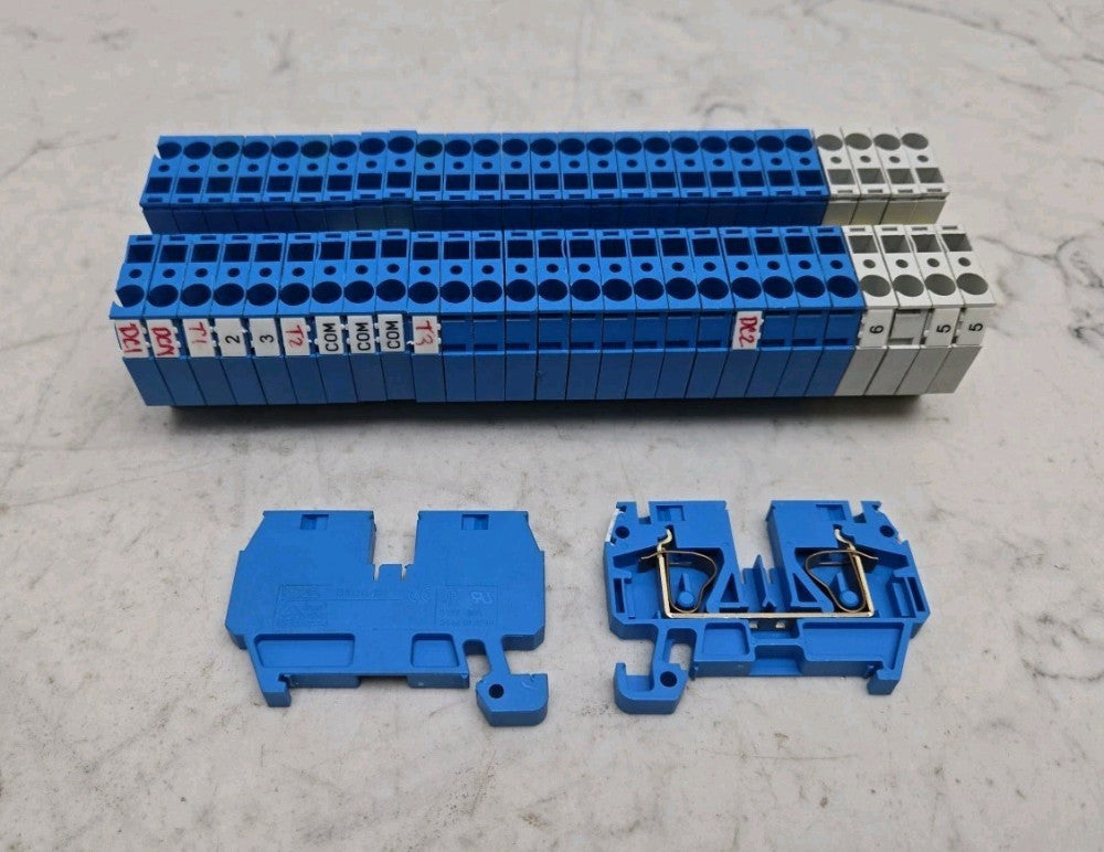 29 Pack MI EURO Q 4/35 Terminal Block Screwless Feed Through Blue And Gray