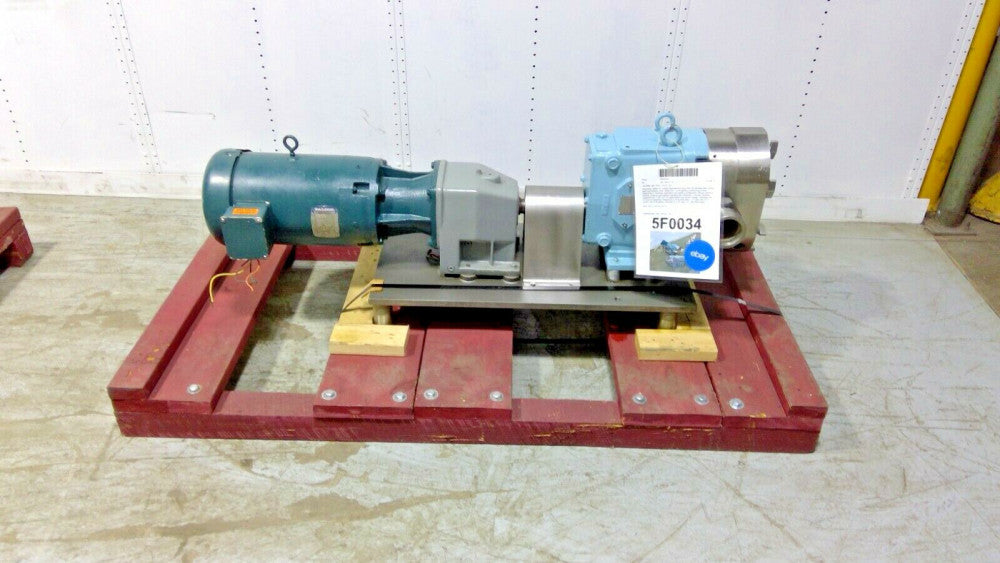 WAUKESHA 060U2 JACKETED S/S POSITIVE DISPLACEMENT PUMP, 10HP DRIVE