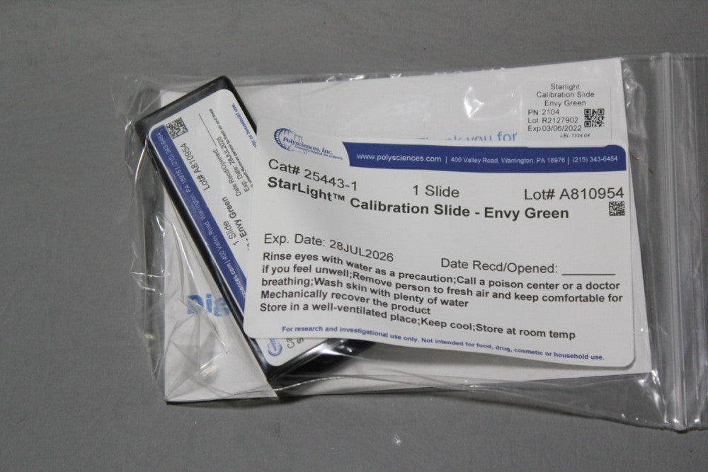 NEW POLYSCIENCES STARLIGHT ENVY GREEN CALIBRATION SLIDE 25443-1