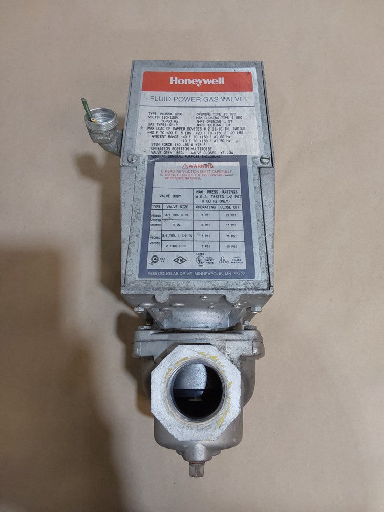 Honeywell V4055A 1296 Fluid Power Gas Valve 110/120V 50/60 & V5055A 1020...O12