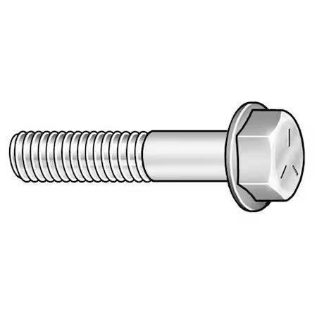 ZORO SELECT 4RXK7 Grade 8, 5/8"-11 Flange Bolt, Plain Steel, 3 in L, 95 PK