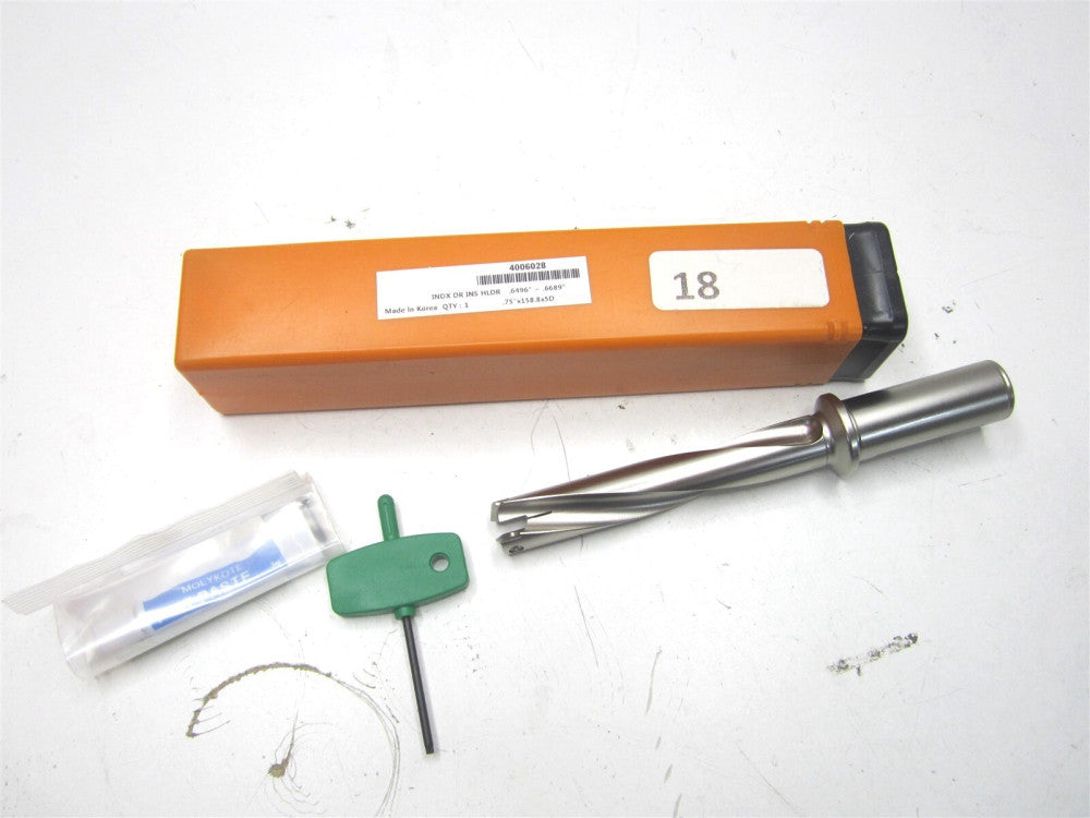 (4006028) 16.5mm x 82.5mm x 3/4" Through Coolant Replaceable-Tip Drill