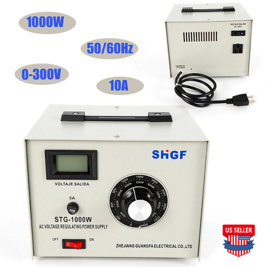 1 x STG-1000W Variable Autotransformer 0-300V Voltage Regulator Transformer 