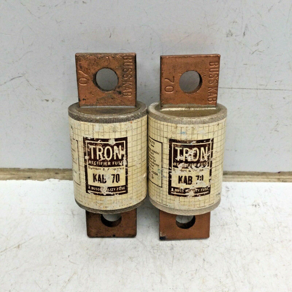 BUSS BUSSMANN TRON KAB 70 Rectifier Fuse 70 AMP 250V (LOT of 2)