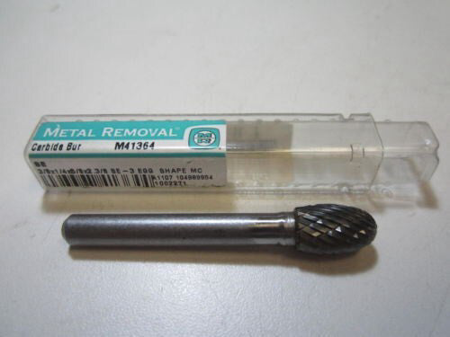 Metal Removal SE-3 Carbide 3/8 x 1/4 x 5/8 x2-3/8" Egg Shaped Double Cut Bur NEW