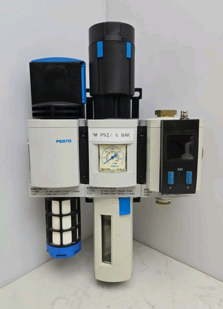 Festo MS6N-LFR-1/2-D7-E-R-M-AS Regulator MS6N-EM1-1/2 Valve MS6-FRM-1/2 Module
