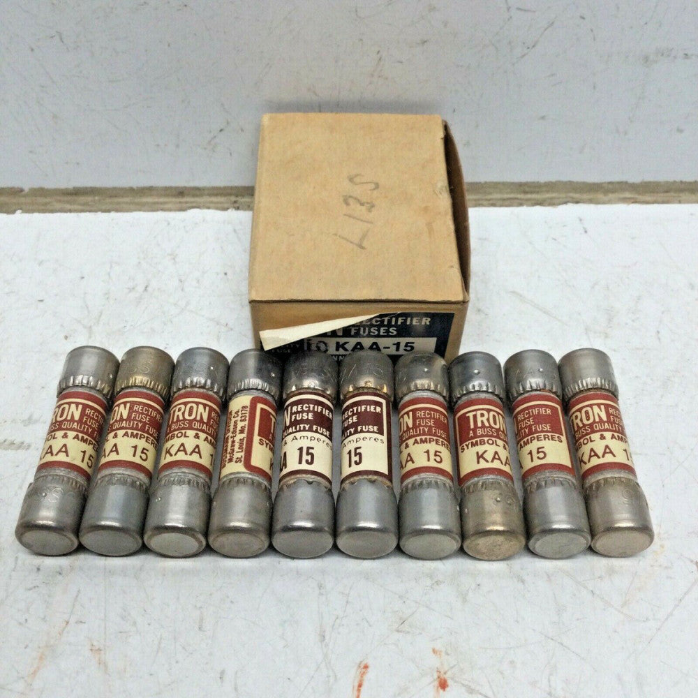 BUSS BUSSMANN TRON KAA 15 Rectifier Fuse 15 AMP 130VAC (LOT of 10)