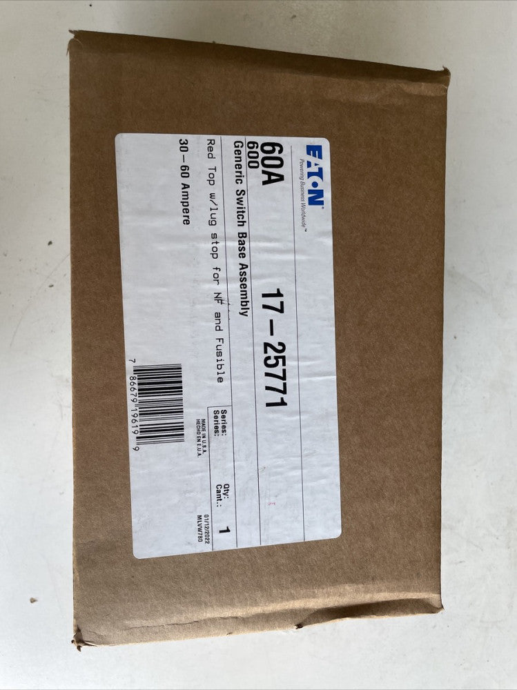 EATON 17-25771 Red Top Generic Switch Base Assembly 600VAC 30/60AMP NEW OEM