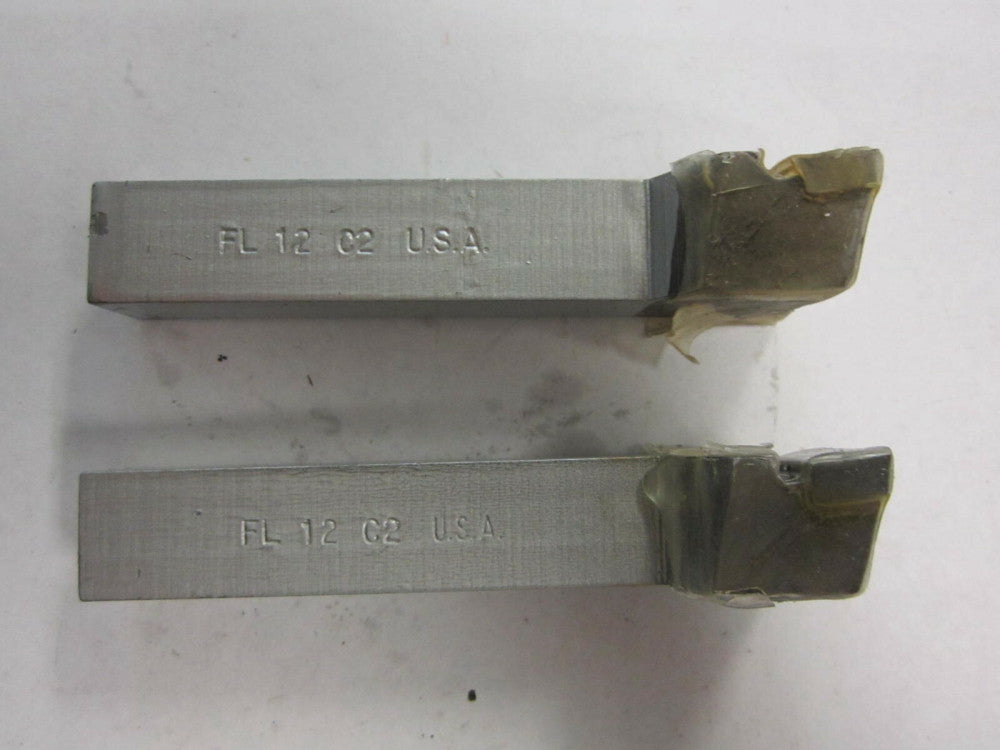 Carbide Tipped Offset End Cutting FL-12 C2 Tool Bits Made In USA NEW - Lot of 2 