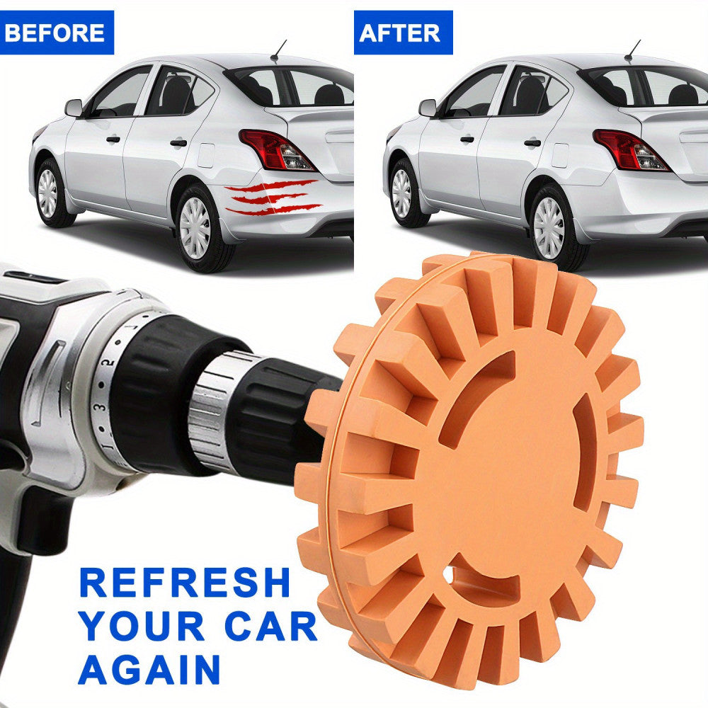 Heavy Duty 4-inch Slotted Rubber Tire with Orange Removal of Car Stickers