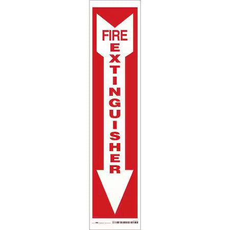 Condor 469V42 Safety Sign, Fire Extinguisher Legend, Vinyl, Adhesive Sign