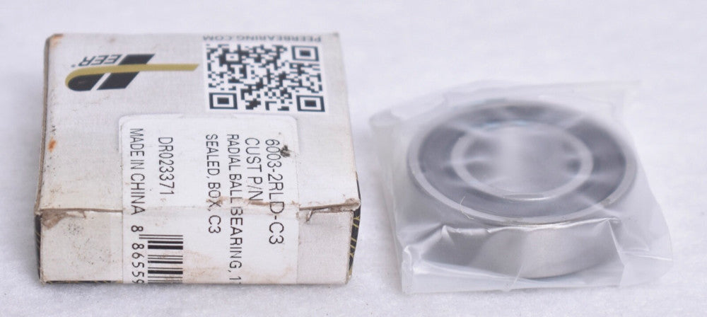 Peer Double Rubber Sealed Steel Ball Bearing 6003-2RLD-C3