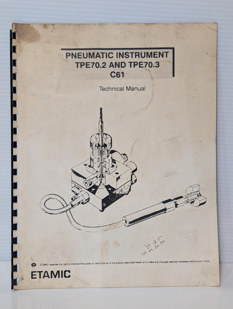 ETAMIC Technical Manual for Pneumatic Instrument TPE70.2 and TPE70.3 C61