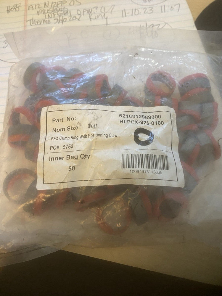 BRAND NEW HLPEX-925-0100 3/4" HAILAING CRIMP RING W POSITIONING CLAW 50 PER LOT