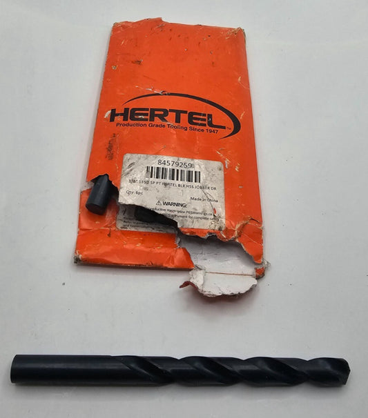 (QTY 6) Hertel 84579259 , 3/8" 135D SP PT HSS Jobber Length Drill Bit