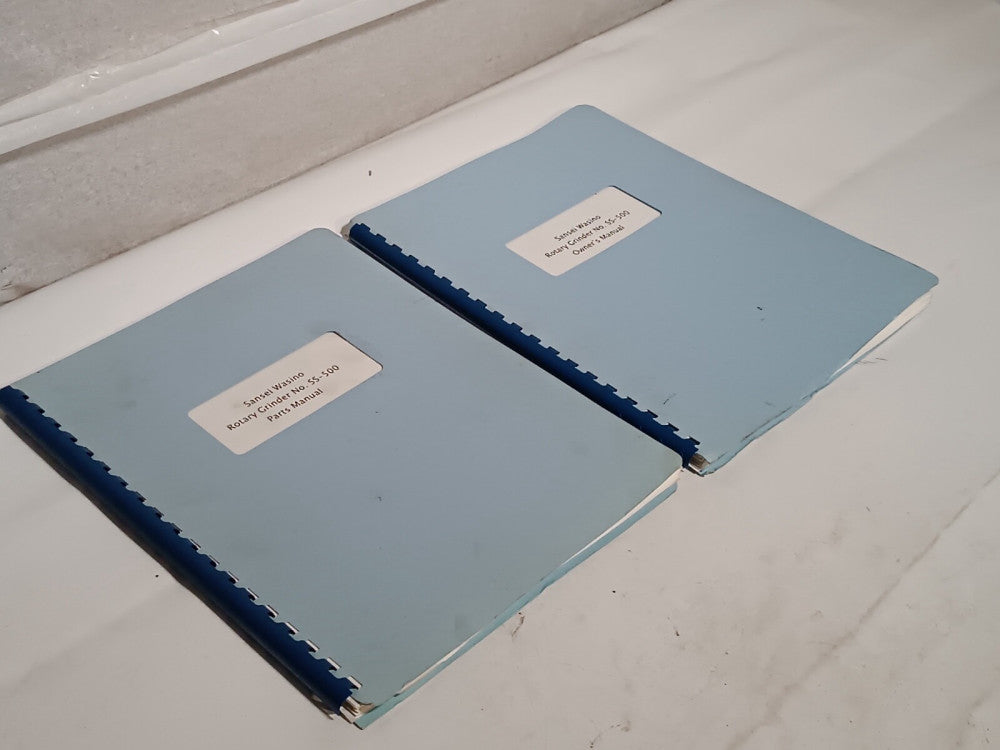 Lot of 2 Sansei Wasino Rotary Grinder No. SS-500 Machine Owner & Parts Manuals