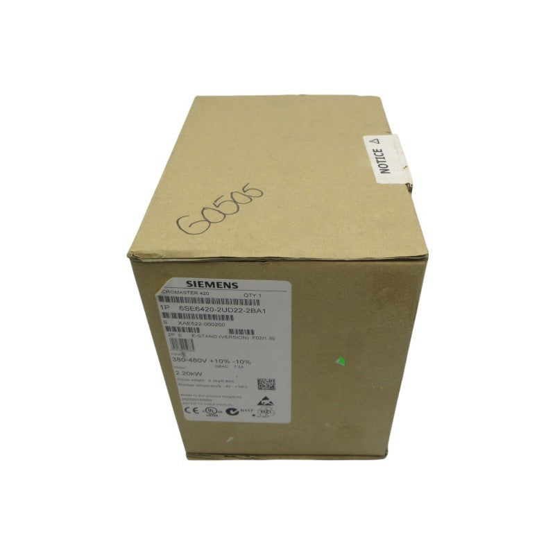 SIEMENS 6SE6420-2UD22-2BA1 380-480V 7.5A NSFS