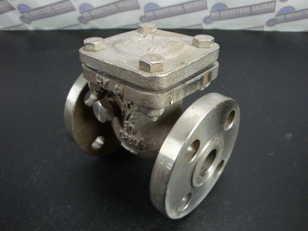 CF FLUID CONTROLS SS316 3/4" 150 SWING CHECK VALVE - MAX 275 PSI (NEW) CF8M