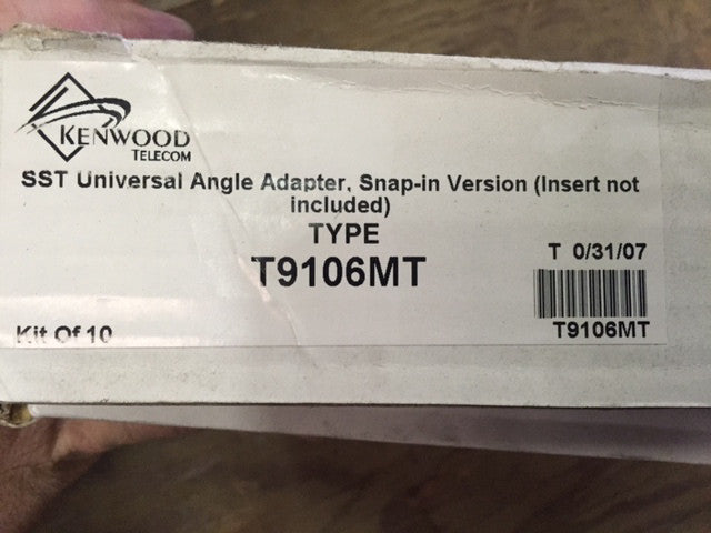 Kenwood T9106MT Univ. Angle Adapt, SS Snap-in w/o insert kit of 10 (NEW)