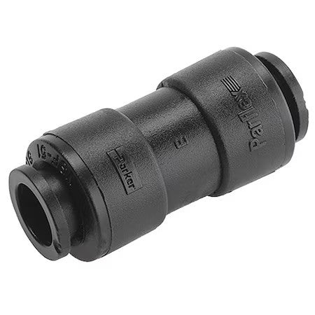 Trueseal Fb8uc8-Hblk Push-Fit Union Fitting, 1/2 In Tube Size, Pvdf, Black