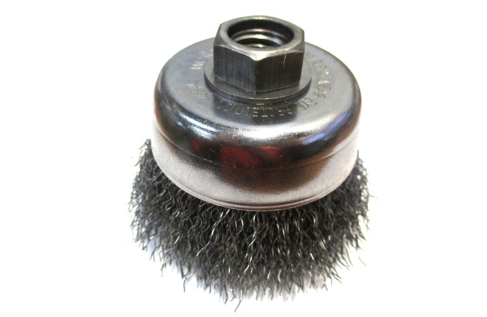 Weiler (93643) 3" Diam 5/8-11 Threaded Arbor Crimped Wire Steel Cup Brush 