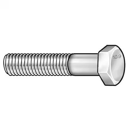 Zoro Select Hc10080401-025P2 Class 10.9, M8-1.25 Hex Head Cap Screw, Zinc