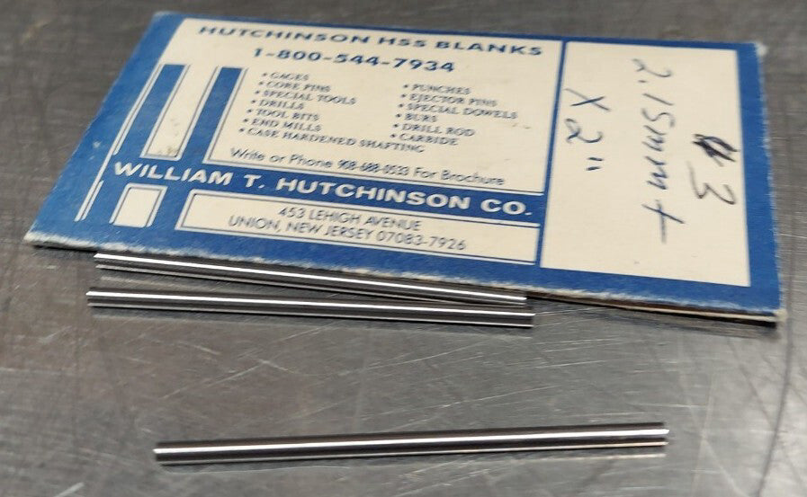 Lot Of 3 - USA Hutchinson 2.15mm x 2" Drill Blank Reamer Pin Gage