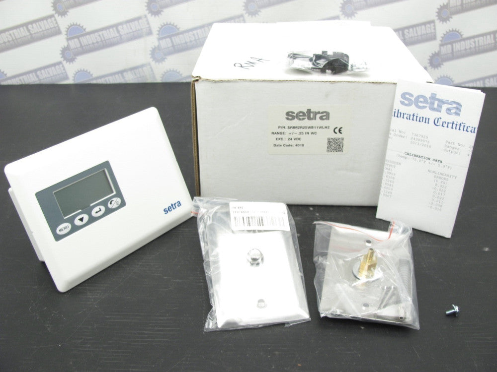 Setra - SRIM2R25WB11WLH2 - ROOM PRESSURE MONITOR - ±0.25" WC, Bi-Direct w/CERT
