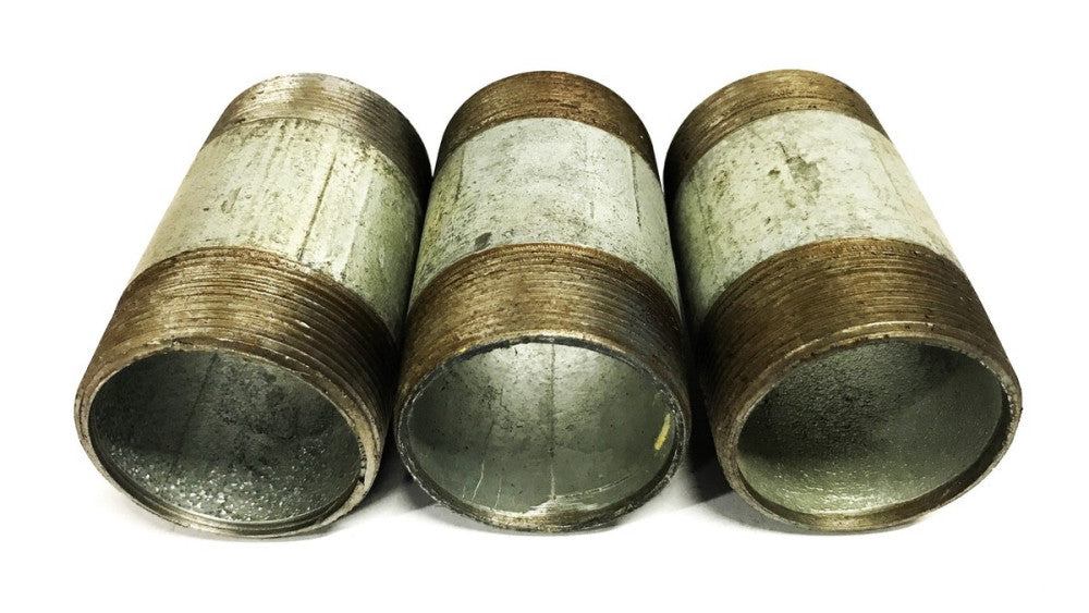 Unbranded 2 inch x 4 inch Galvanized Steel Conduit Nipple [Lot of 3] NOS