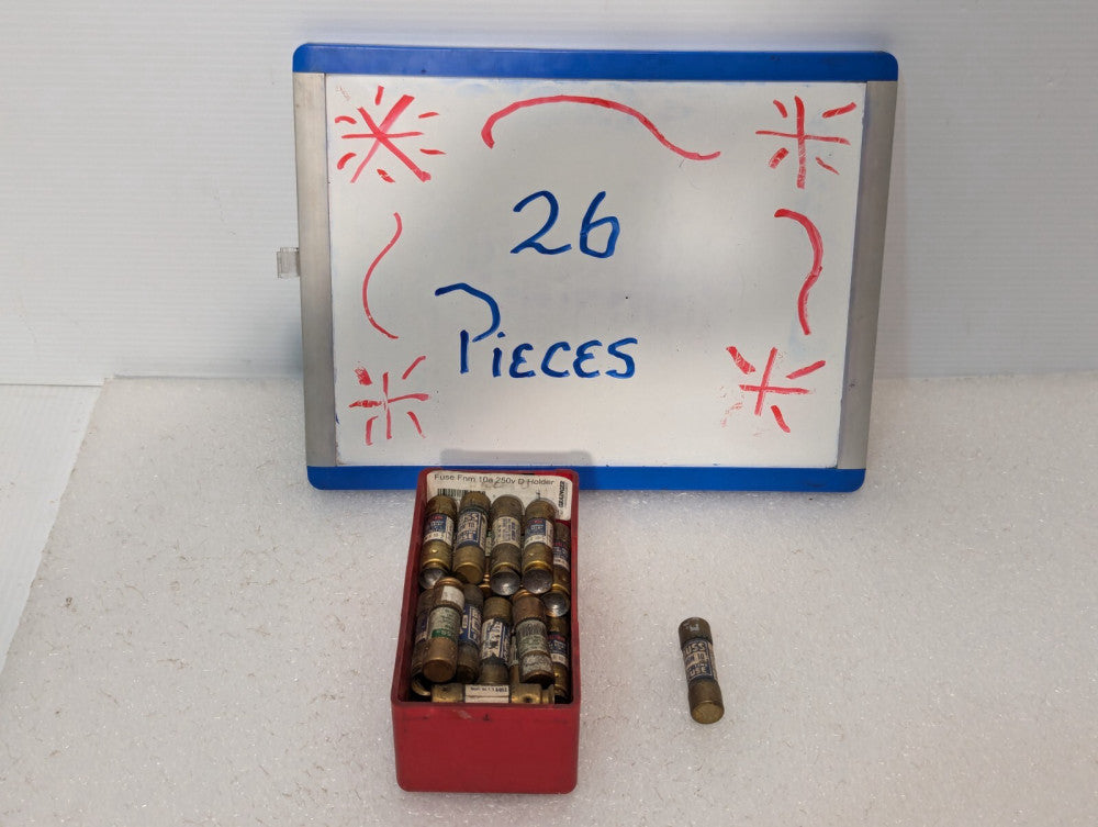Lot of 26 Bussmann Fusetron Fuses - Lot Includes: FRN-R-10, NON-10, Other